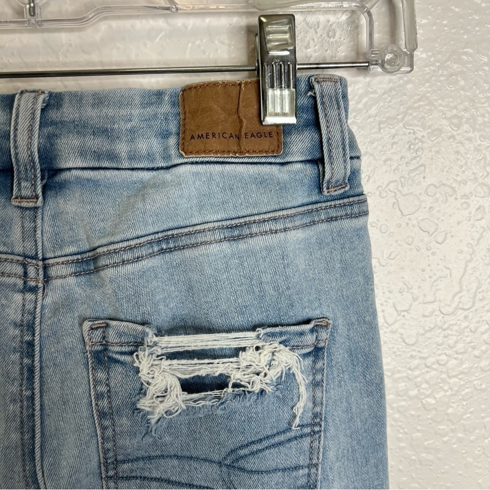 American Eagle Jeans Women 00 R Curvy Hi Rise Jegging light distressed b22 - Picture 3 of 10